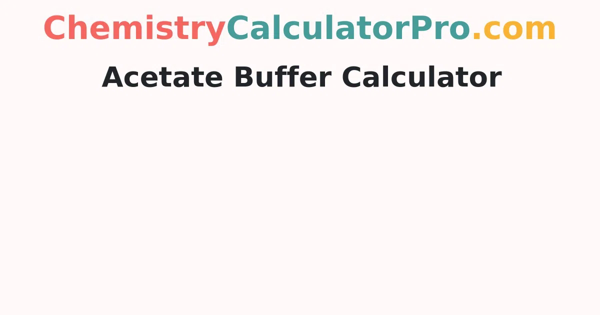 Acetate Buffer Calculator