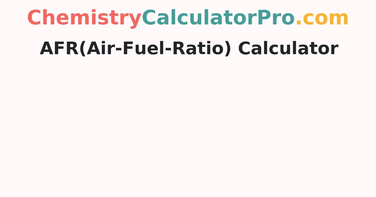 AFR(Air-Fuel-Ratio) Calculator