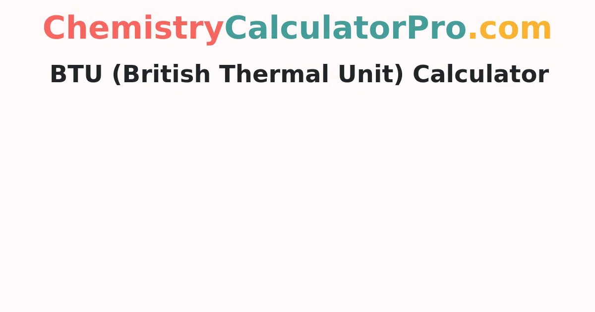 BTU (British Thermal Unit) Calculator