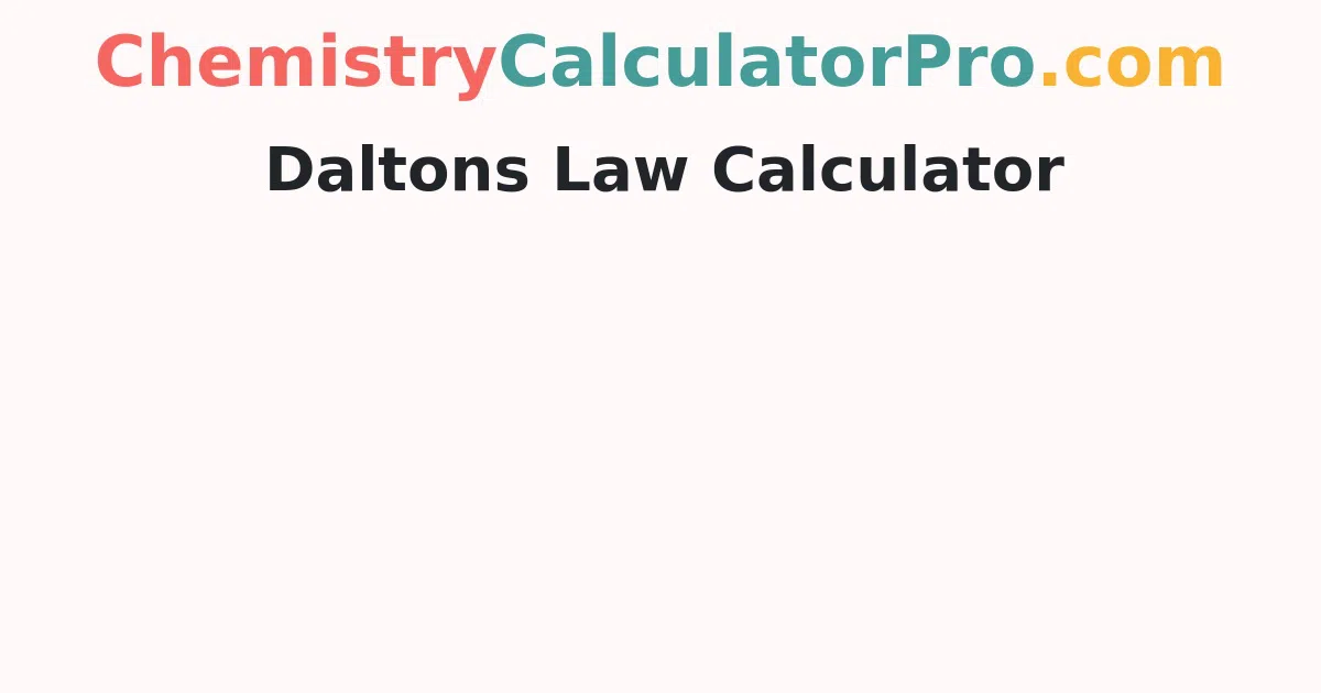 Daltons Law Calculator