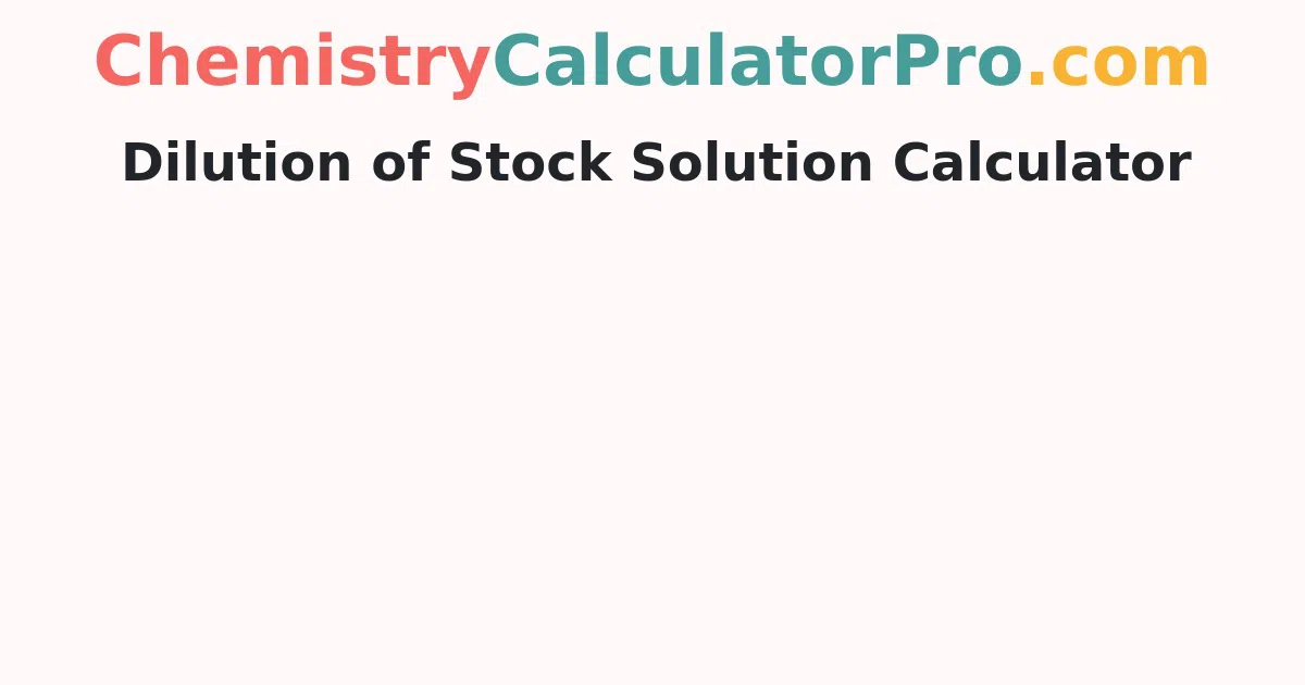 Dilution of Stock Solution Calculator