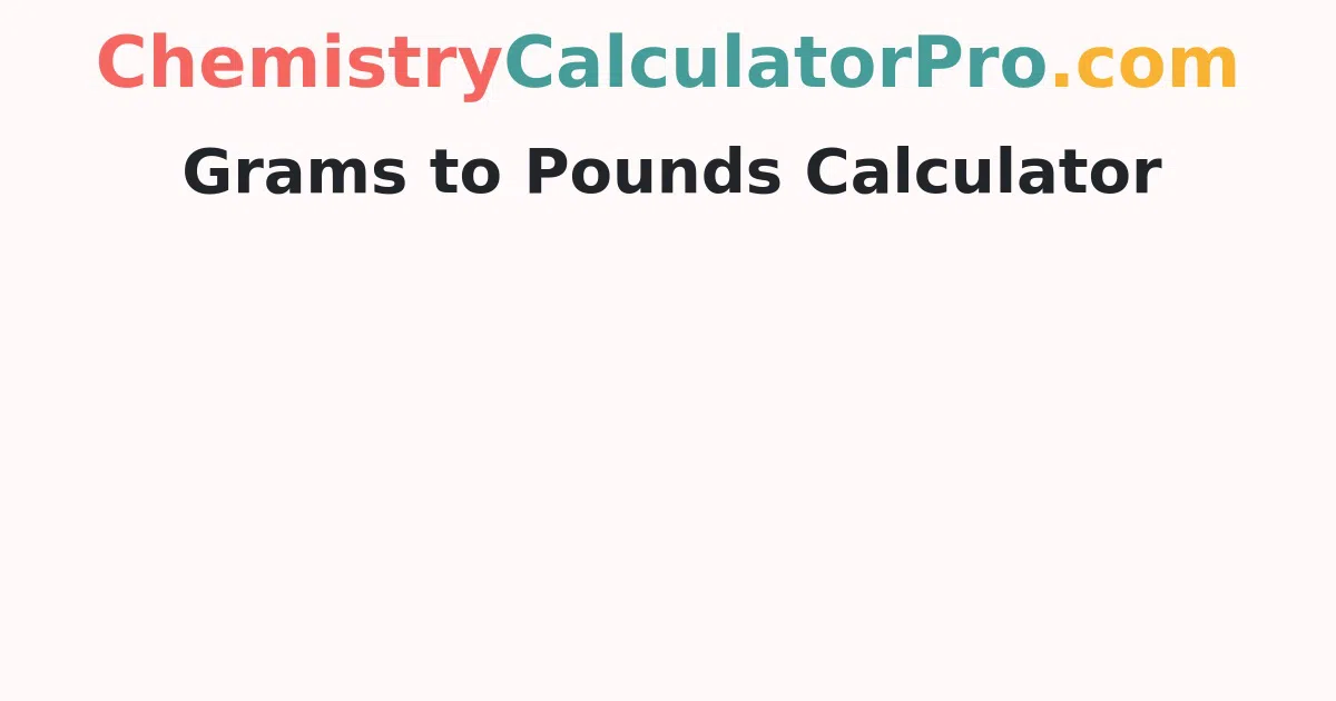 Grams to Pounds Calculator