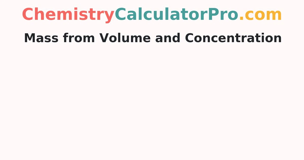 Mass from Volume and Concentration