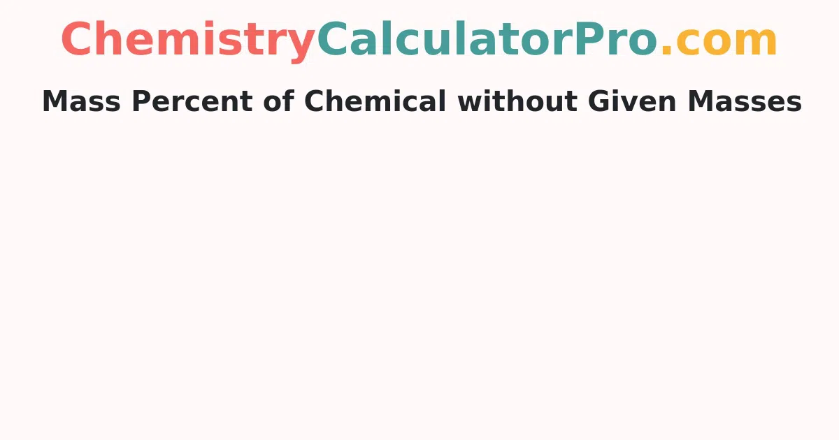 Mass Percent of Chemical without Given Masses