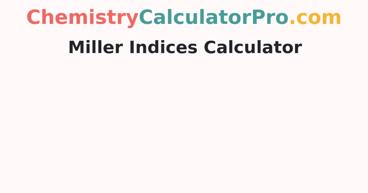Miller Indices Calculator