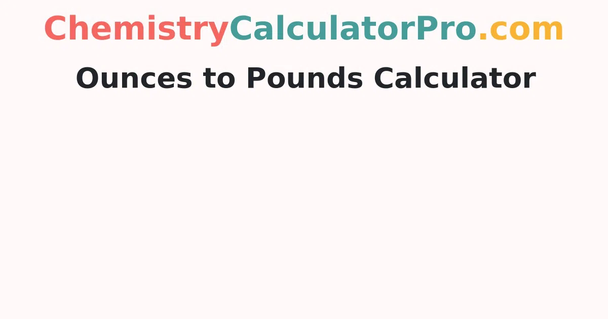 Ounces to Pounds Calculator