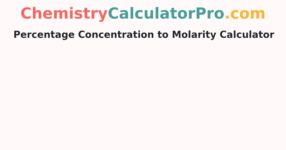 Percentage Concentration to Molarity Calculator