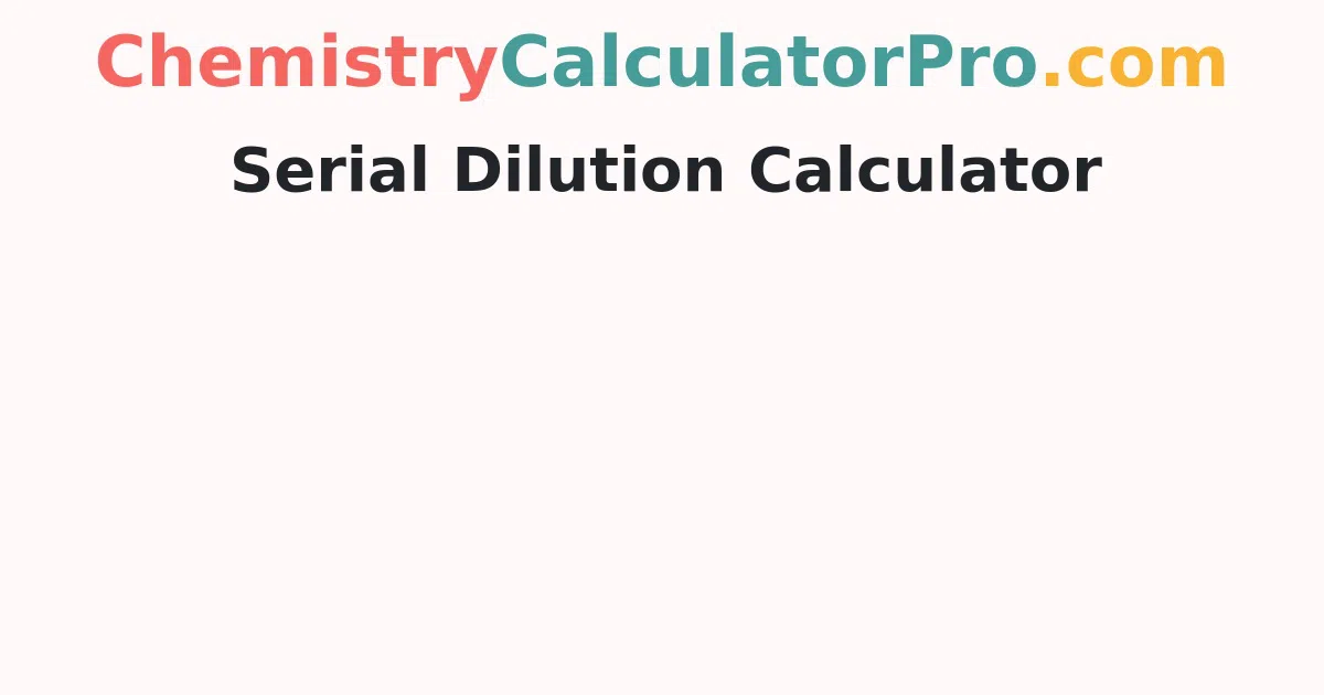 Serial Dilution Calculator