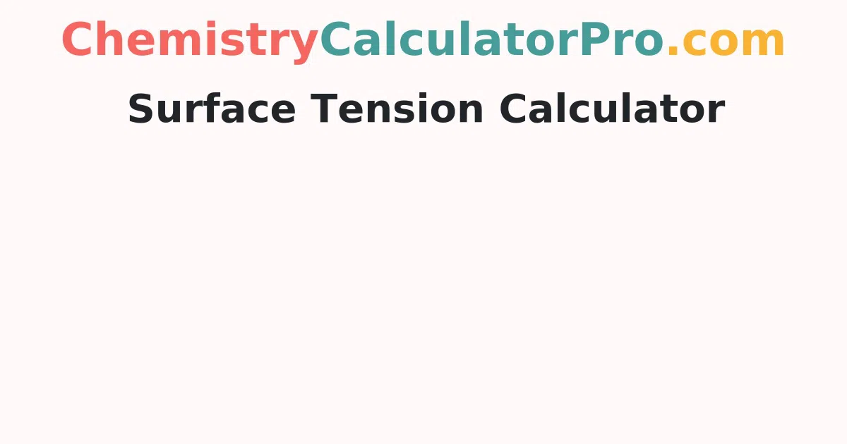 Surface Tension Calculator